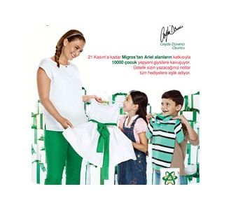 Ariel ve Migros çocukları giydirecek