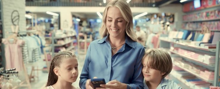DOĞA RUTKAY VE İKİZLERİ QNB REKLAMINDA
